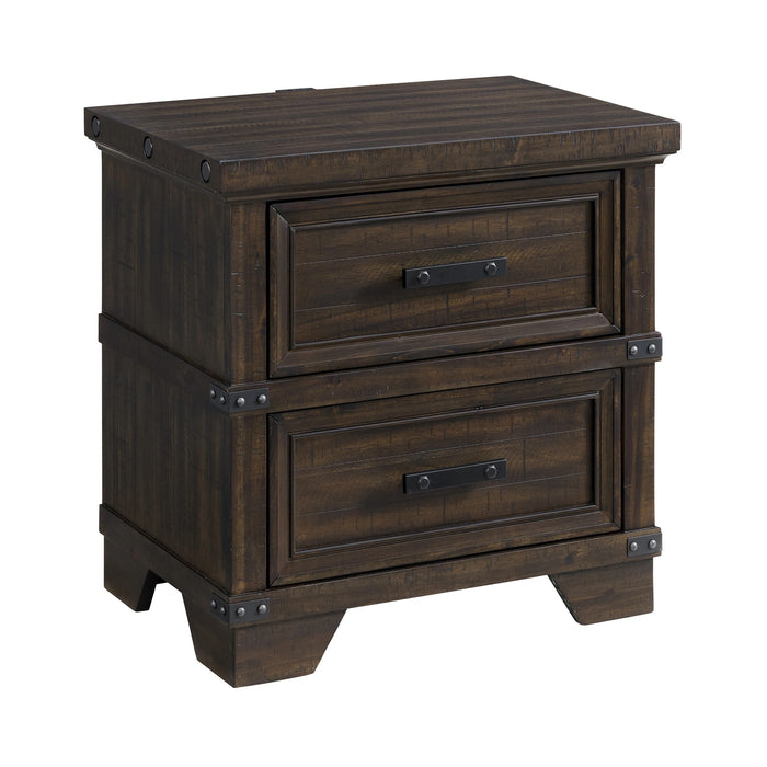 Colorado City 2-Drawer Nightstand with USB in Charcoal