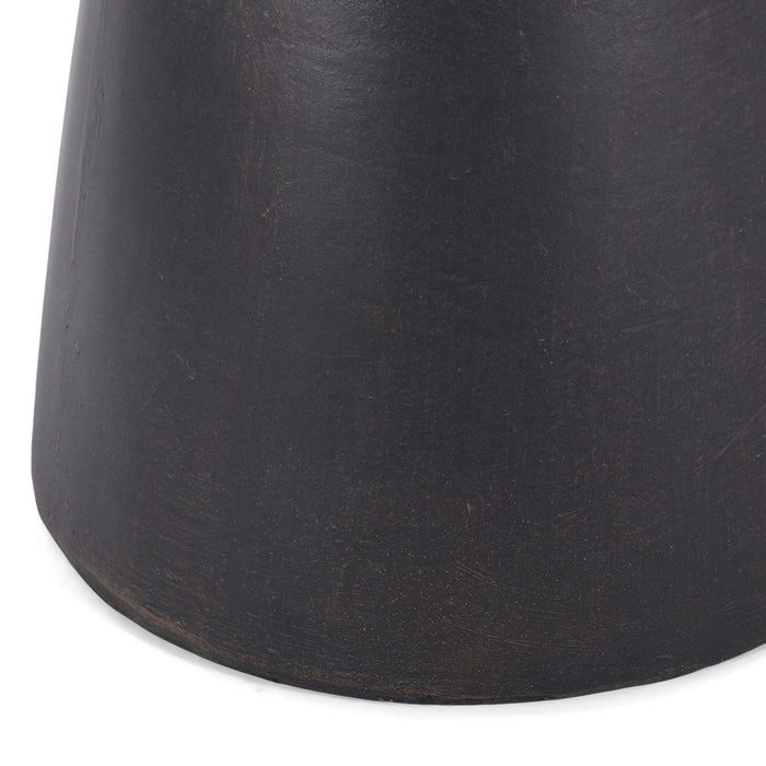 Outdoor Lightweight Concrete End Table With Half Sphere Top - Copper