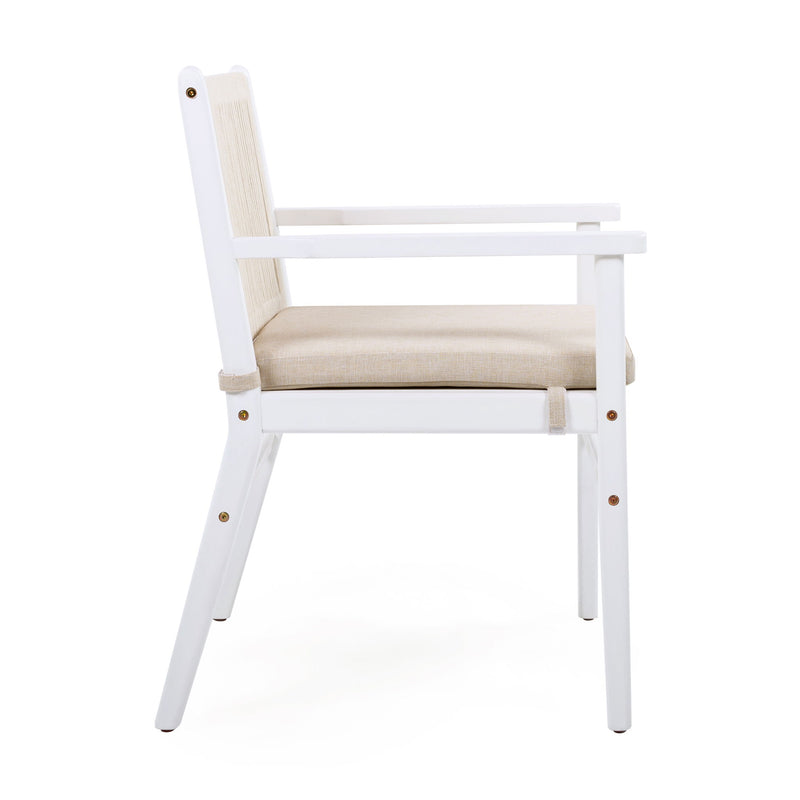 Outdoor Dining Armchair (Set of 2) - Beige / White