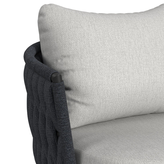 Bali Loveseat with Olefin Grey in Dark Grey