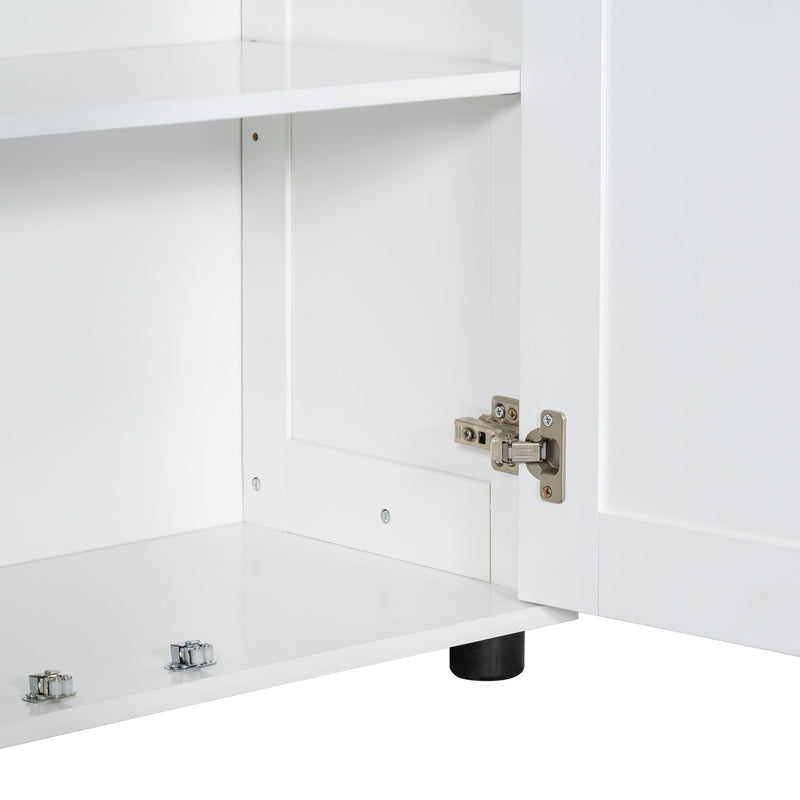 Storage Cabinet With Adjustable Shelves, 2 Doors, Rectangle Design For Bathroom