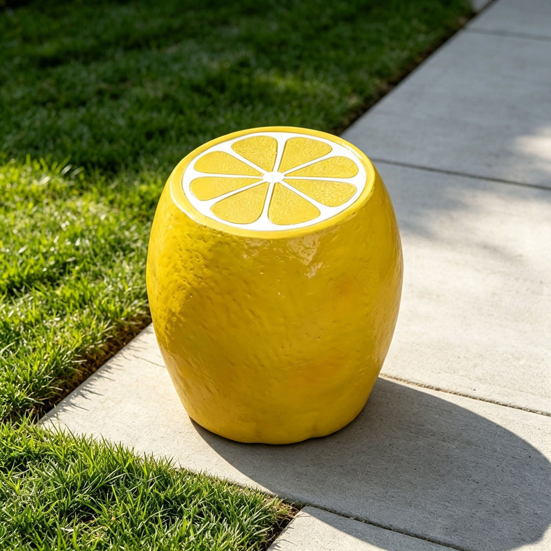 Lemon Fruit Stool, Ideal For Indoor Outdoor Home Decor - Yellow