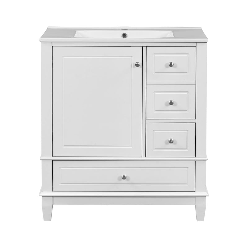 Freestanding Bathroom Vanity With Sink, Soft Close Door, 3 Drawers