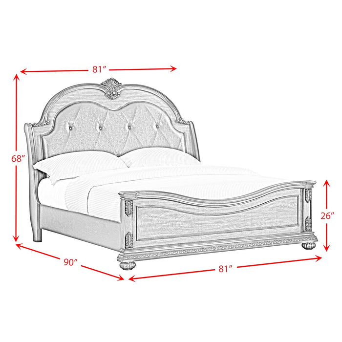 Cadenza UPH Bedroom Set with Black PU in Brown
