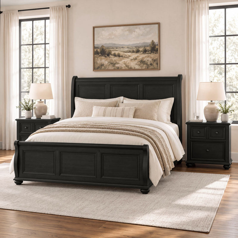 Heritage - Sleigh Bedroom Set - Black