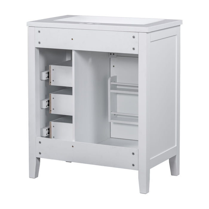 Modern Bathroom Vanity With Sink Combo, 3 Drawers, Undermount Drop-In Sink