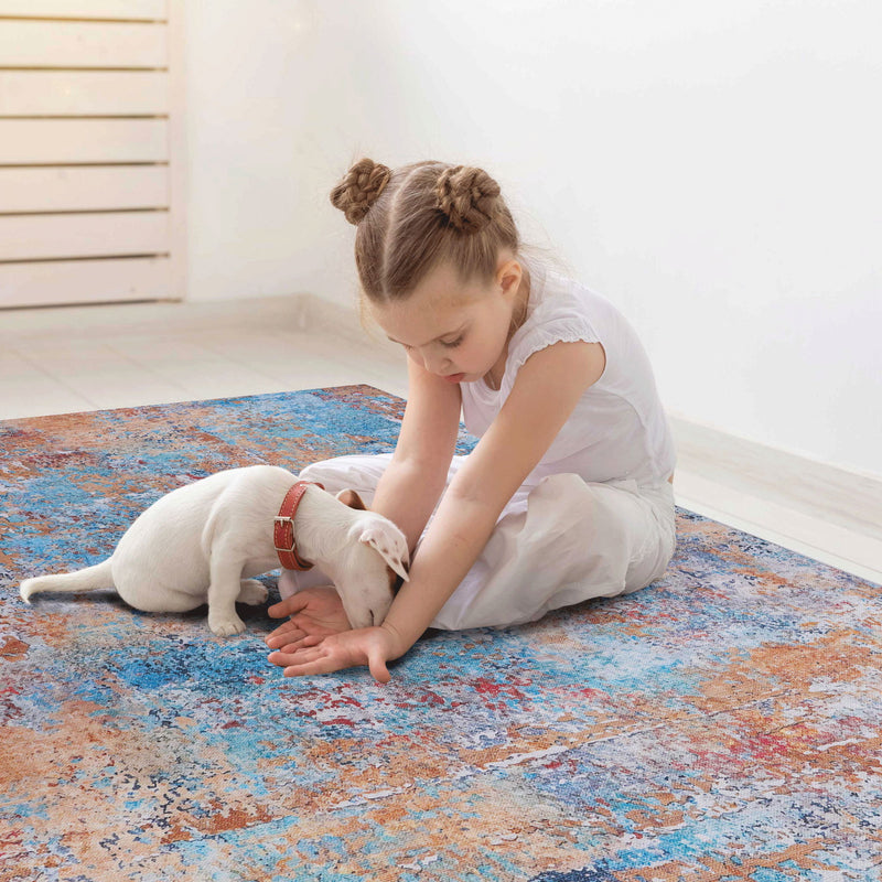 Maval - 6' X 9' Washable Area Rug - Multi