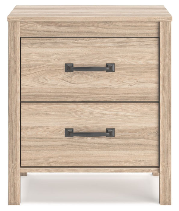 Battelle - Two Drawer Night Stand - Tan
