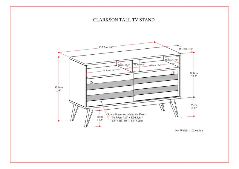 Clarkson - TV Stand - Rustic Natural Aged Brown
