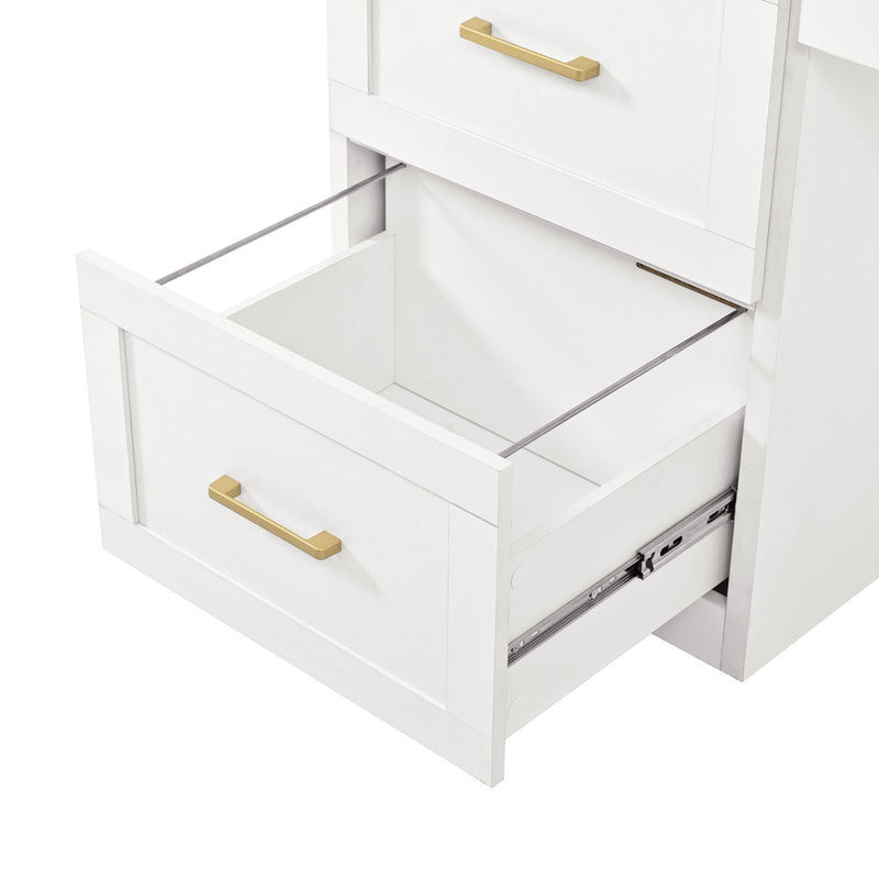 Computer Desk With Hutch, Workstation With Desk Grommet & Keyboard Tray