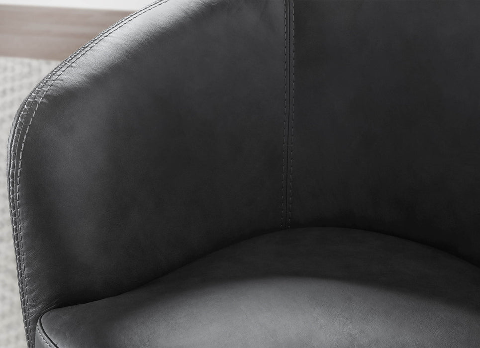 Barolo - 100% Italian Leather Swivel Club Chair (Set of 2)