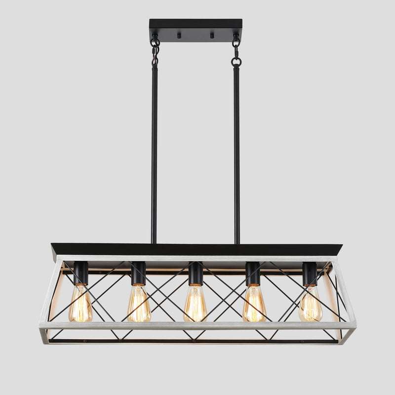 Chandelier Pendant Light For Dining Room Kitchen, 5 Light Fixture With Adjustable Height