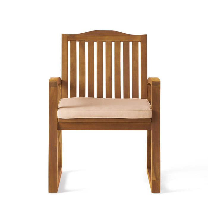 Della - Wood Armchair (Set of 2) Outdoor Dining Chairs - Cream