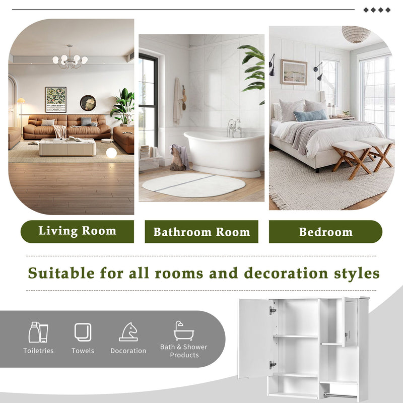Modern Wall Mounted Bathroom Medicine Cabinet, Bathroom Wall Storage Cabinet With Mirror