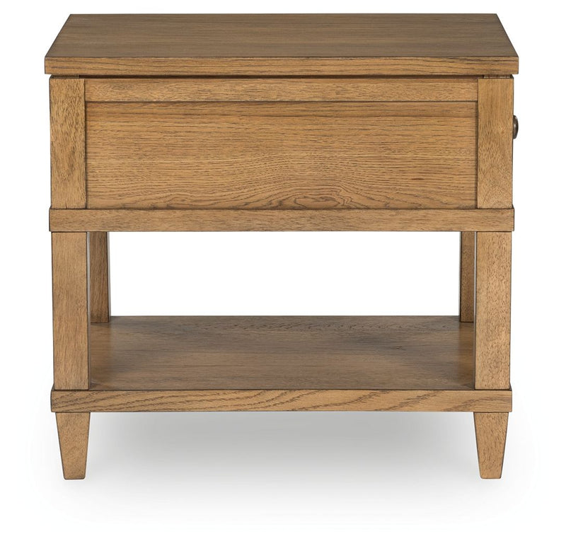 Sharlance - Rectangular End Table - Light Brown