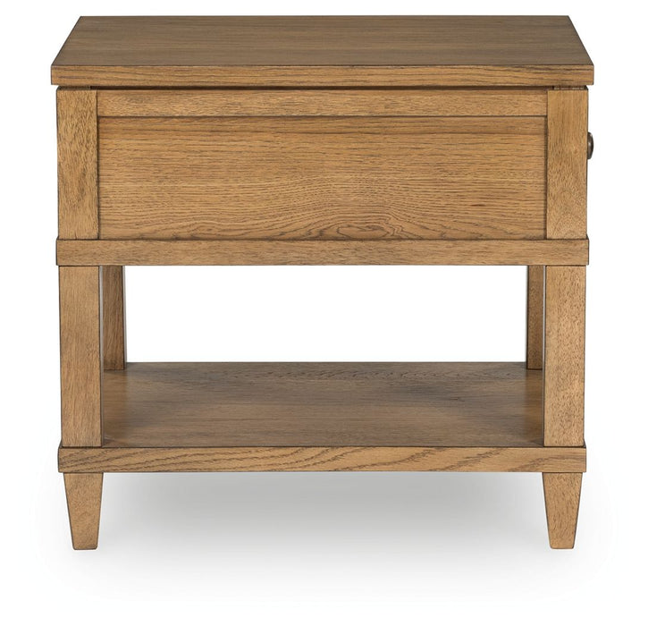 Sharlance - Rectangular End Table - Light Brown