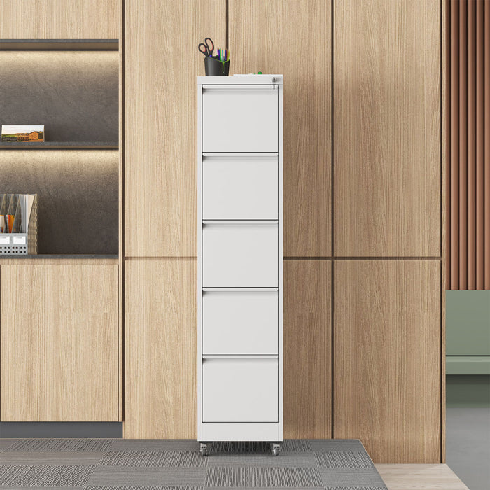 Drawer Metal Locking Vertical File Cabinet With Wheels Heavy Duty Lockable Storage