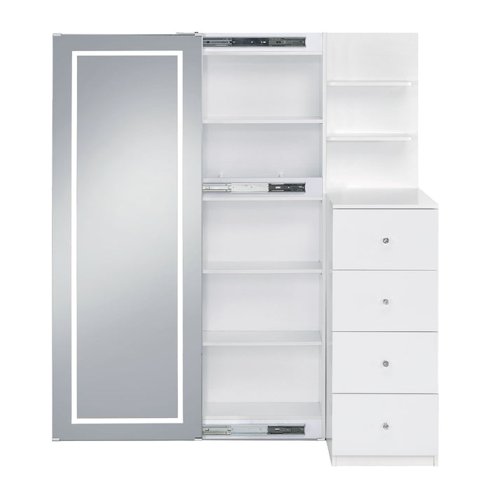 Vancouver - Floor Mirror With Storage - White
