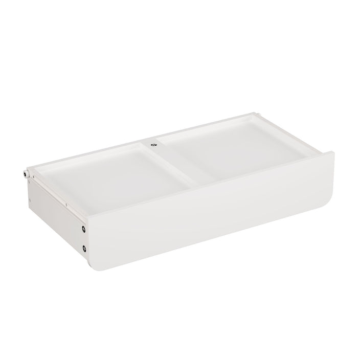 Bookshelf With Storage Bins And Drawer, Multi Functional Book Organizer For Toddlers - White