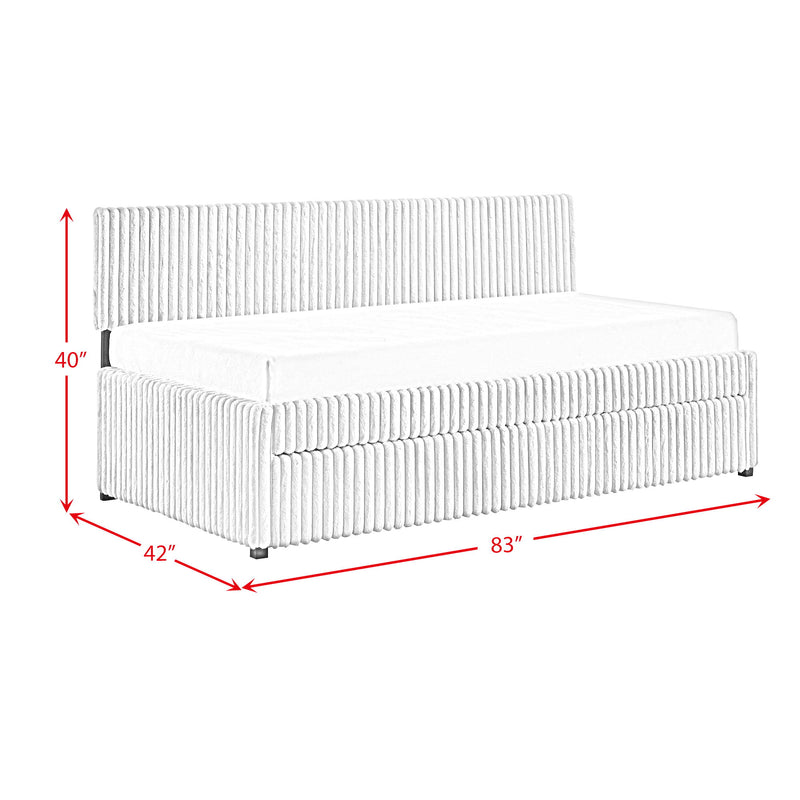 Arden - Twin Daybed With Trundle - Corduroy Beige
