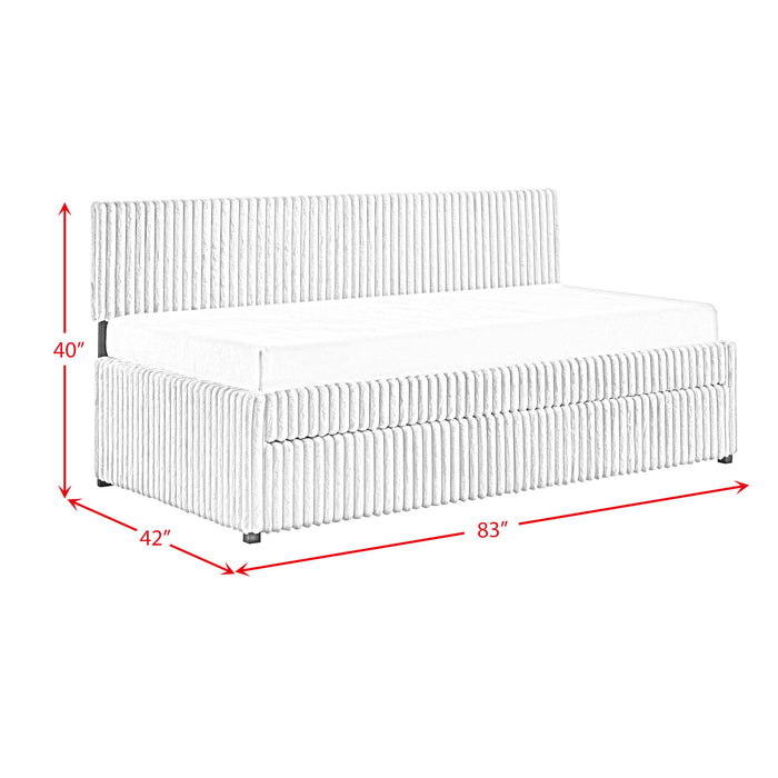 Arden - Twin Daybed With Trundle - Corduroy Beige