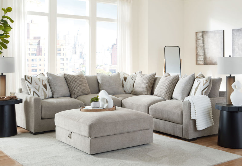 Aslan Court - 2 Pc. - 5-Piece Sectional, Ottoman - Pebble