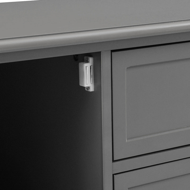TV Stand, Entertainment Center With Dual Drawers And Hidden Storage, Cabinet With Soft Closing Doors And Sleek Panel Design