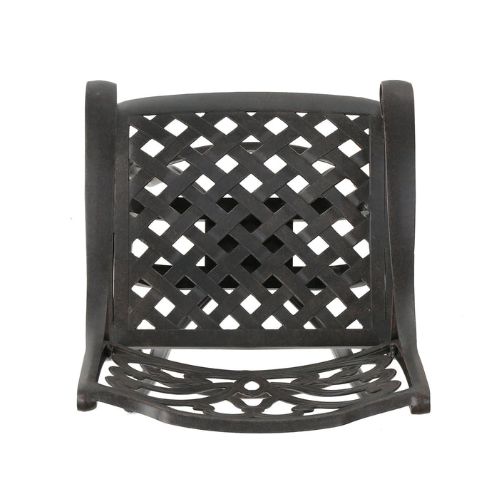 Outdoor Cast Aluminum Swivel Bar Stool With Scrolled Arms - Bronze