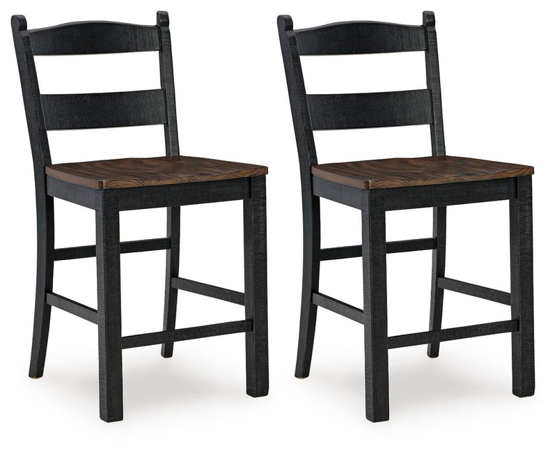Valebeck - Barstool (Set of 2) - Black / Brown