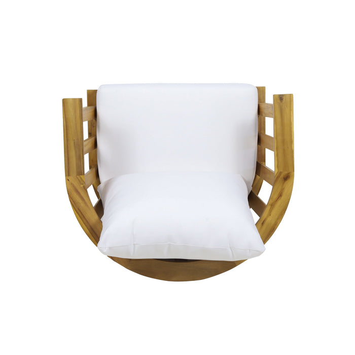 Patio Furniture Set, Outdoor Acacia Wood Patio Club Chair With Table