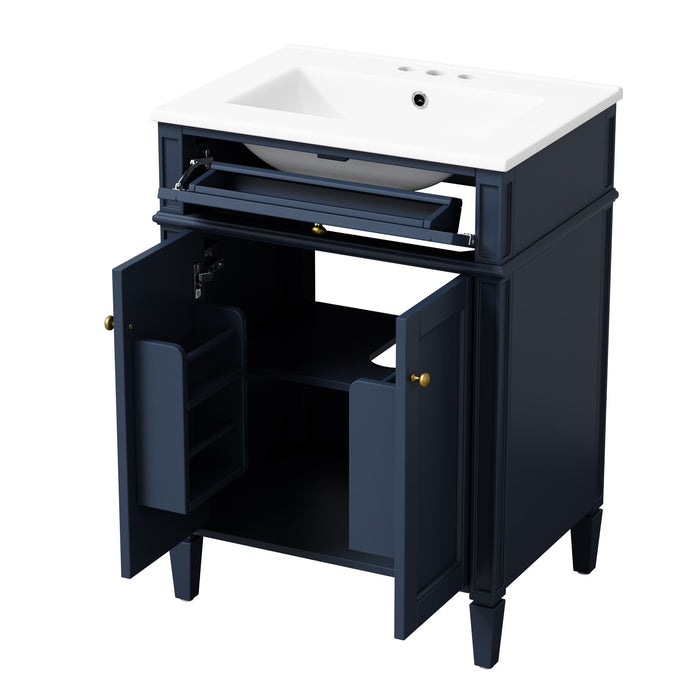 Modern Bathroom Vanity With Tip-Out Drawer And Soft-Close Hinges