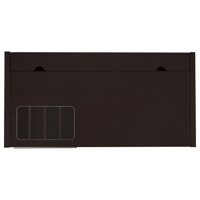 Maxim - 2 Drawer Computer Desk With Lift Top Storage And Power Outlet - Cappuccino