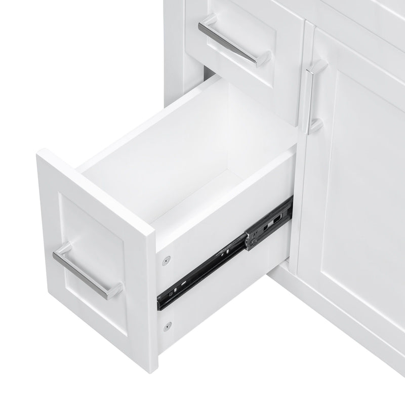 Modern Bathroom Vanity With Sink, Flip Drawer & 2 Drawers, Soft Close Hinges, Adjustable Shelf