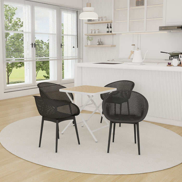 2 Piece Durable Single Chair With Hollow Out Design