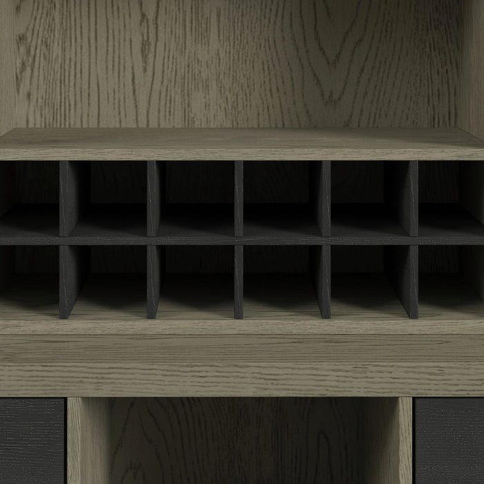 Jemma Buffet and Hutch with Light in Grey and Dark Espresso