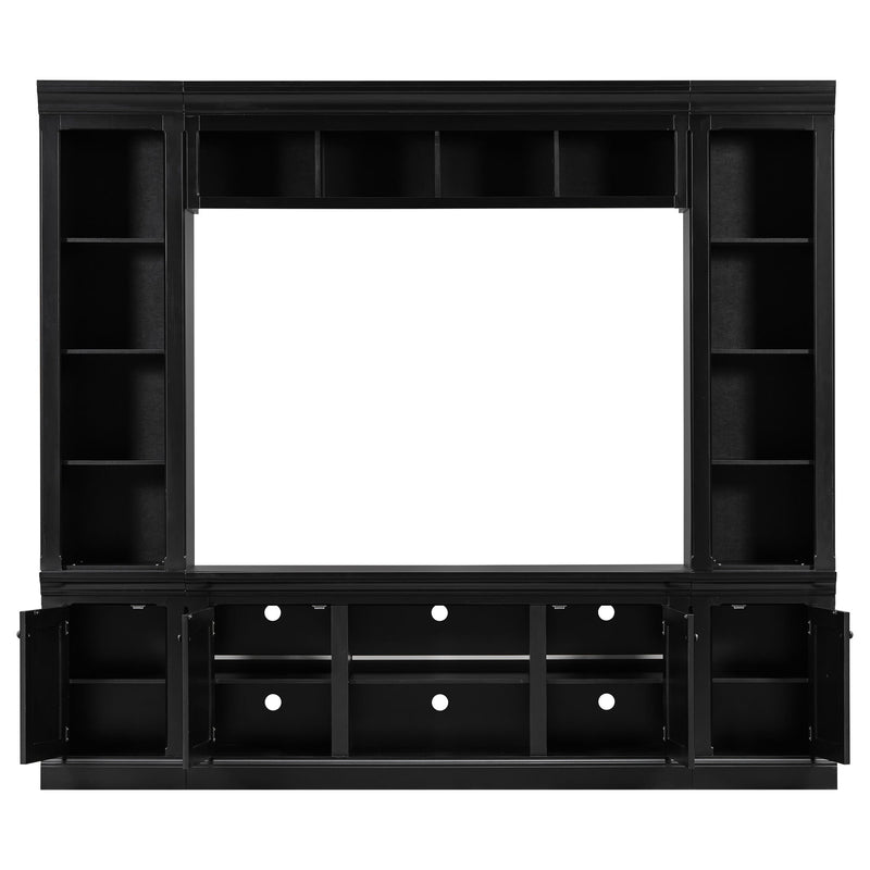TV Stand With Hutch, Large Entertainment Center With Adjustable Shelves
