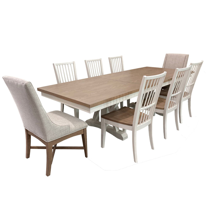 Americana Modern Dining - Trestle Dining Table With Extensions - Cotton