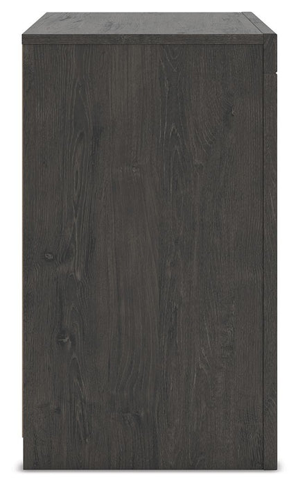 Fraluna - Two Drawer Night Stand - Charcoal