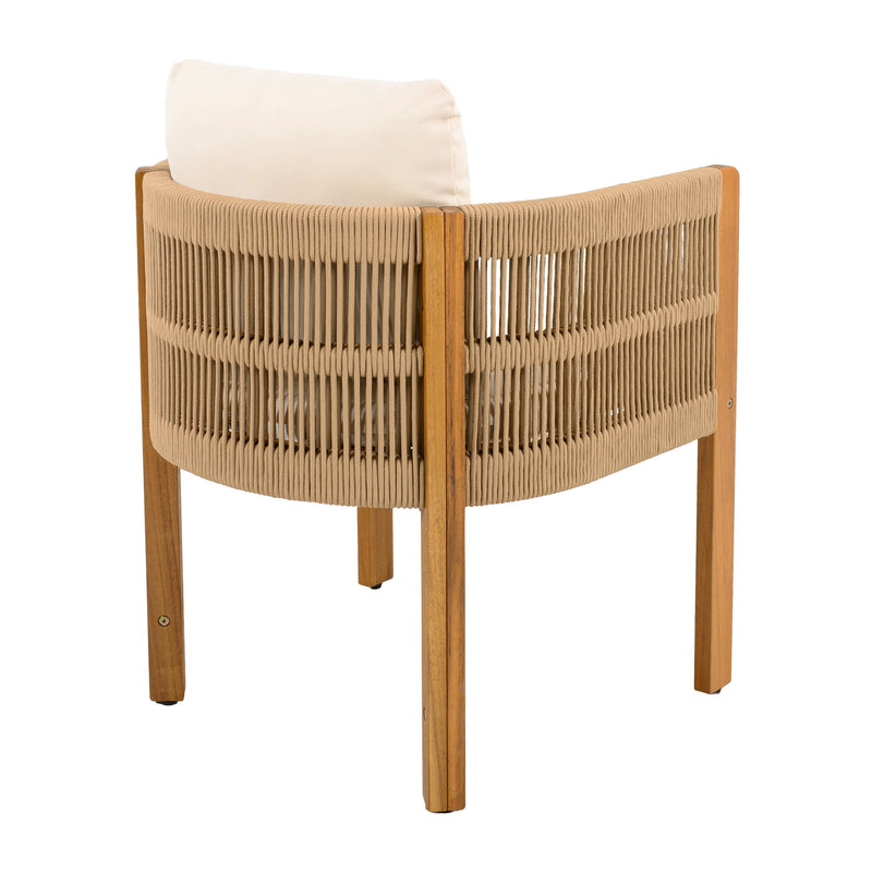Outdoor Dining Chairs With Rope Handles (Set of 2)