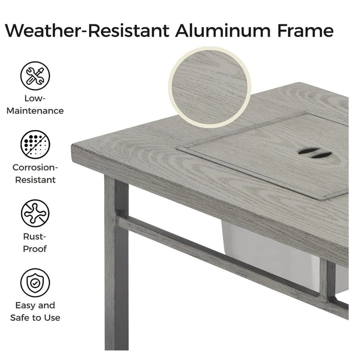 3 In 1 Outdoor Propane Fire Pit Table 50, 000 BTU With Ice Bucket