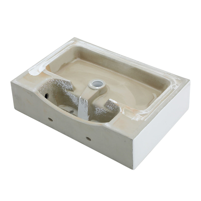 Console Sink With 304 Legs, 24" X 16.75", Wall Mounted Design - White / Black