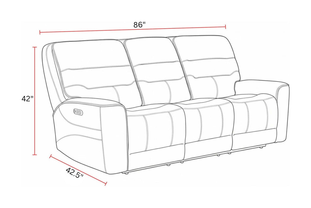 Lawson - Power Zero Gravity Triple Recline Sofa With DDT P2 - Sydney Brunette