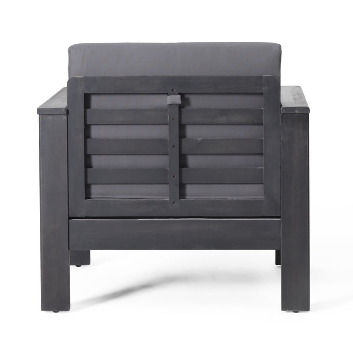 Acacia Wood Loveseat And Coffee Table Set With Cushions