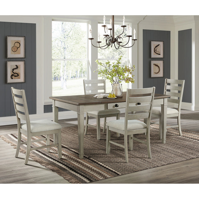 Farmington Rectangular Dining Table in Medium Brown and Washed Stone