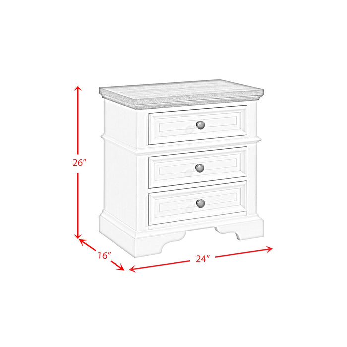 Eastwood - Youth 3-Drawer Nightstand - Brown And White