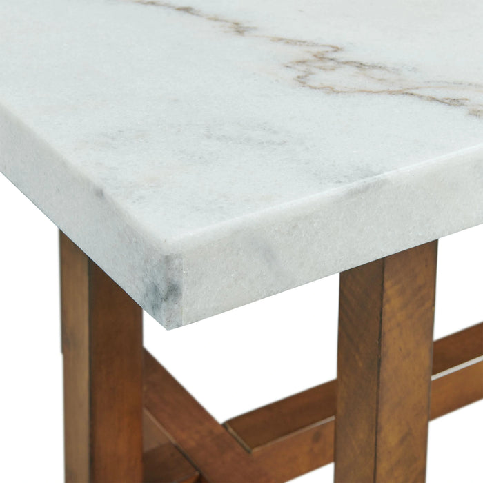 Morris 2PC Occasional Marble Table Set in White