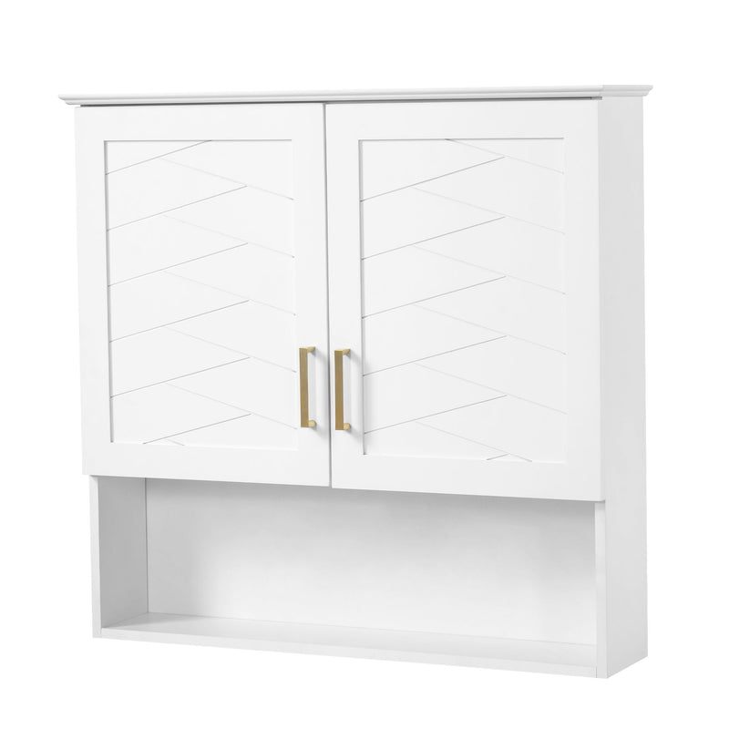 30" Bathroom Cabinet With Adjustable Shelf, Wall Mounted Medicine Cabinet - White