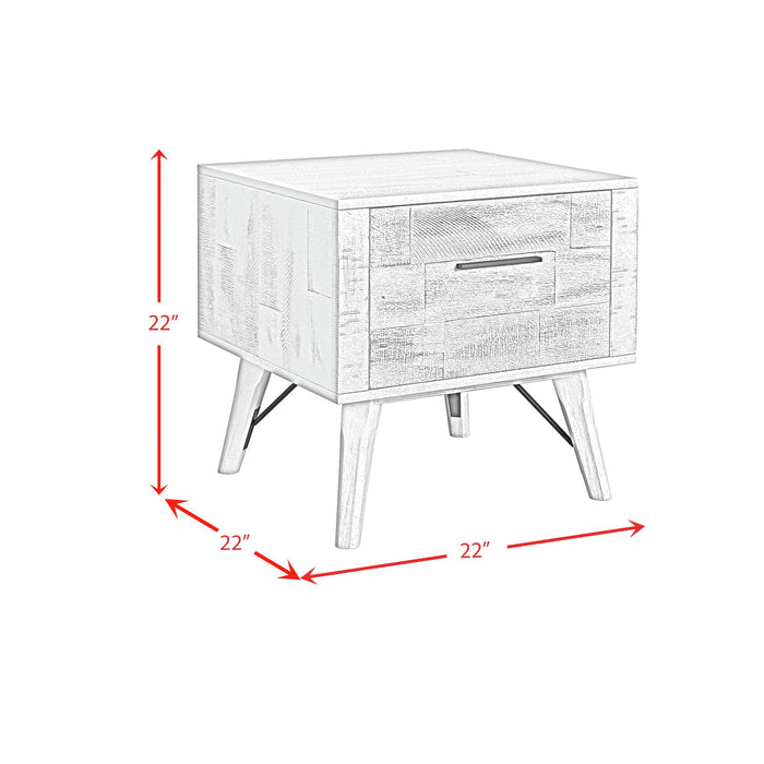 Rogen Rustic - End Table - Rustic White