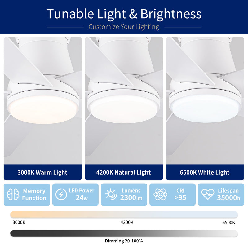Flush Mount Ceiling Fan With Light