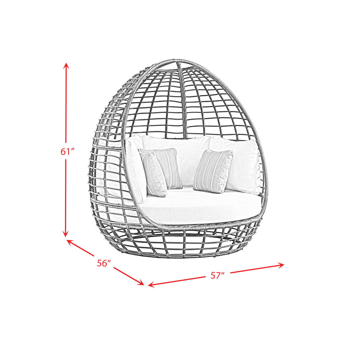 Playa - Twin Egg Chair With 3 Pillows - Dark Gray / Beige
